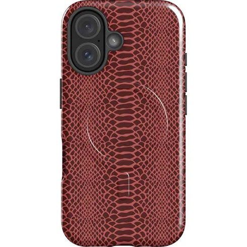 Marsala Snake Skin iPhone 16 Plus Magsafe Impact Case